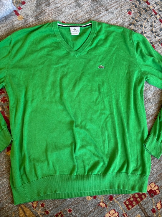 Lacoste Sweaters - Lacoste v-neck 100% cotton sweater mens 7 (US XXL)